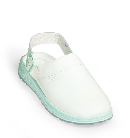 ABEBA-Active Clog weiß mit Schnalle