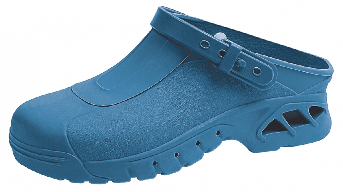 ABEBA-Footwear, Autoklavierbare Clogs, Damen- u. Herren-Arbeits-Berufs-Sicherheits-Clogs, Fersenriemen 9610, blau
