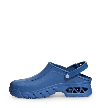 ABEBA-Footwear, Autoklavierbare Clogs, Damen- u. Herren-Arbeits-Berufs-Sicherheits-Clogs, Fersenriemen 9610, blau