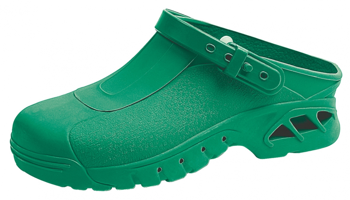 ABEBA-Footwear, Autoklavierbare Clogs, Damen- u. Herren-Arbeits-Berufs-Sicherheits-Clogs, Fersenriemen 9620 grn