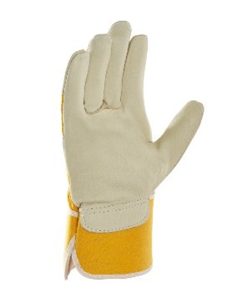 BIG-Schweinsvollleder-Arbeitshandschuhe, Husky, gelb, gelber Drell