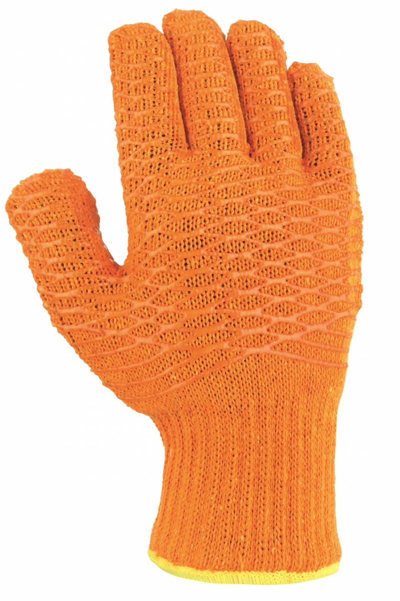 BIG-TEXXOR-Polyester-Grobstrick-Arbeitshandschuhe, Criss Cross, orange