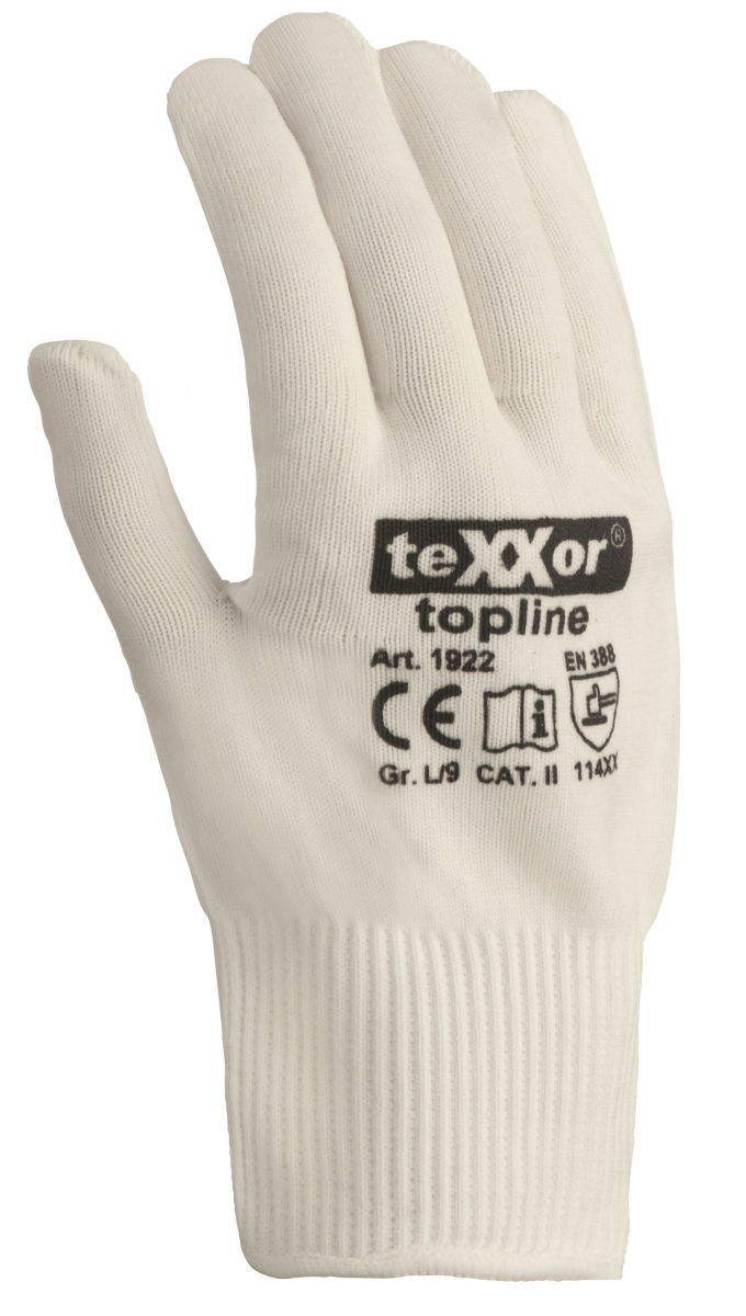 BIG-TEXXOR-Nylon-Feinstrick-Arbeitshandschuhe, weiß