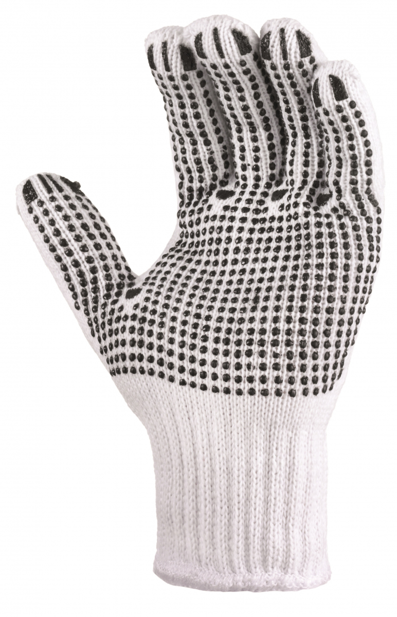 BIG-TEXXOR-Polyester-Grobstrick-Arbeitshandschuhe, weiß, schwarze Noppen