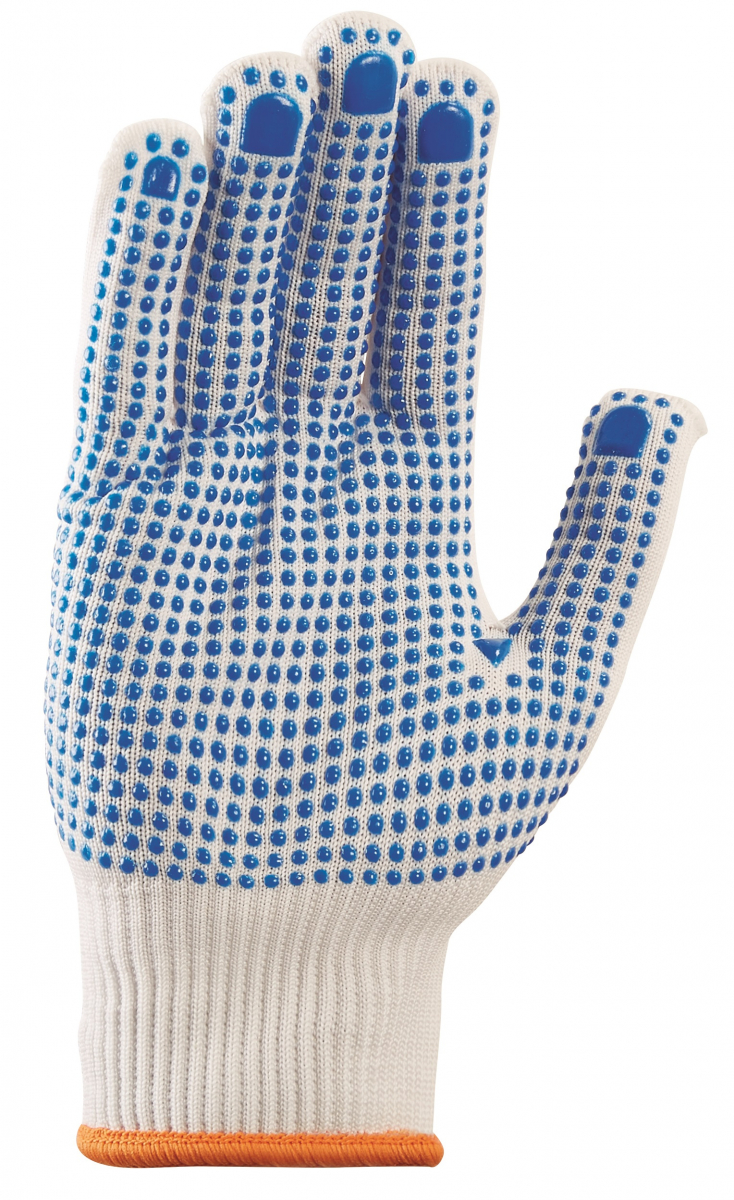 BIG-TEXXOR-Nylon-Feinstrick-Arbeitshandschuhe, weiß, blaue Noppen