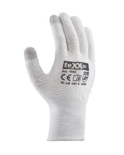 BIG-TEXXOR-Nylon-Feinstrick-Arbeitshandschuhe, weiß