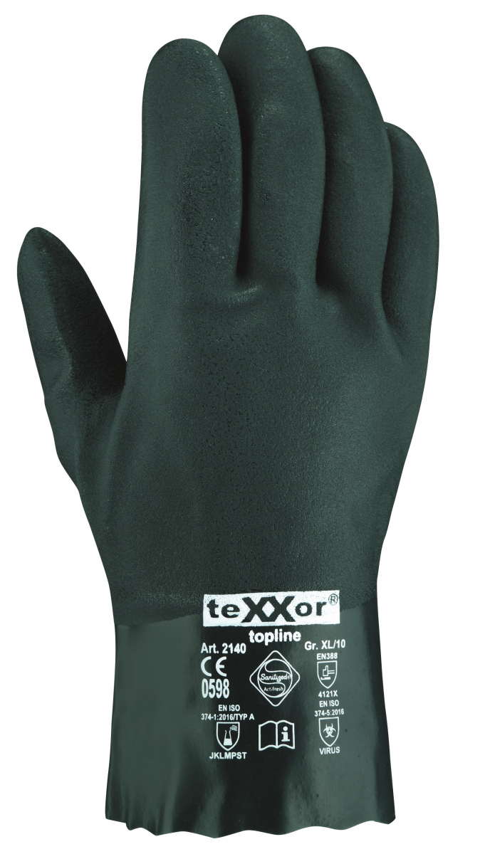 BIG-TEXXOR-Chemikalienschutz-Arbeitshandschuhe, 27 cm, grün