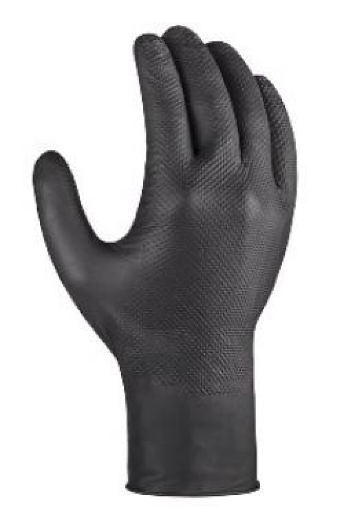 teXXor® Nitril-Einweg-Handschuhe Diamond Grip schwarz