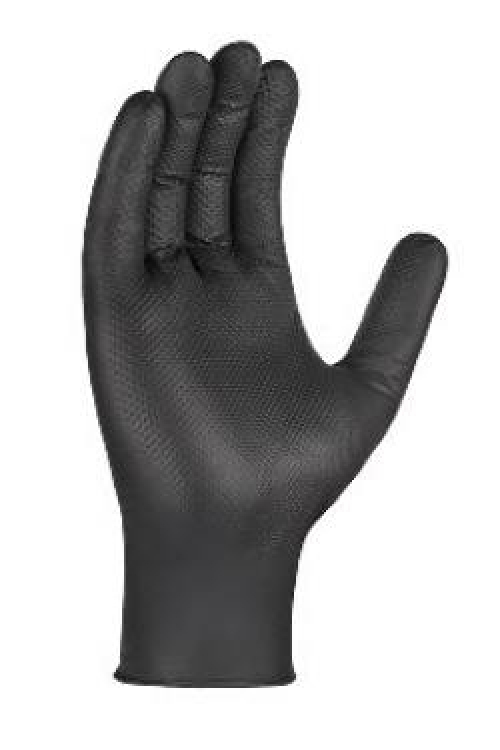 teXXor® Nitril-Einweg-Handschuhe Diamond Grip schwarz