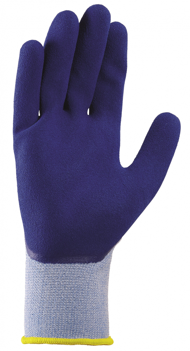 BIG-TEXXOR-Polyester-Strickhandschuhe, Latex, hellblau meliert/mittelblau