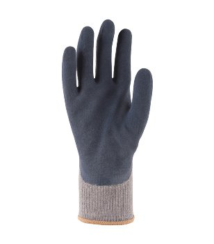 BIG-TOWA-Baumwoll-/Polyester-Strickhandschuhe, PowerGrab Plus, grau/blau