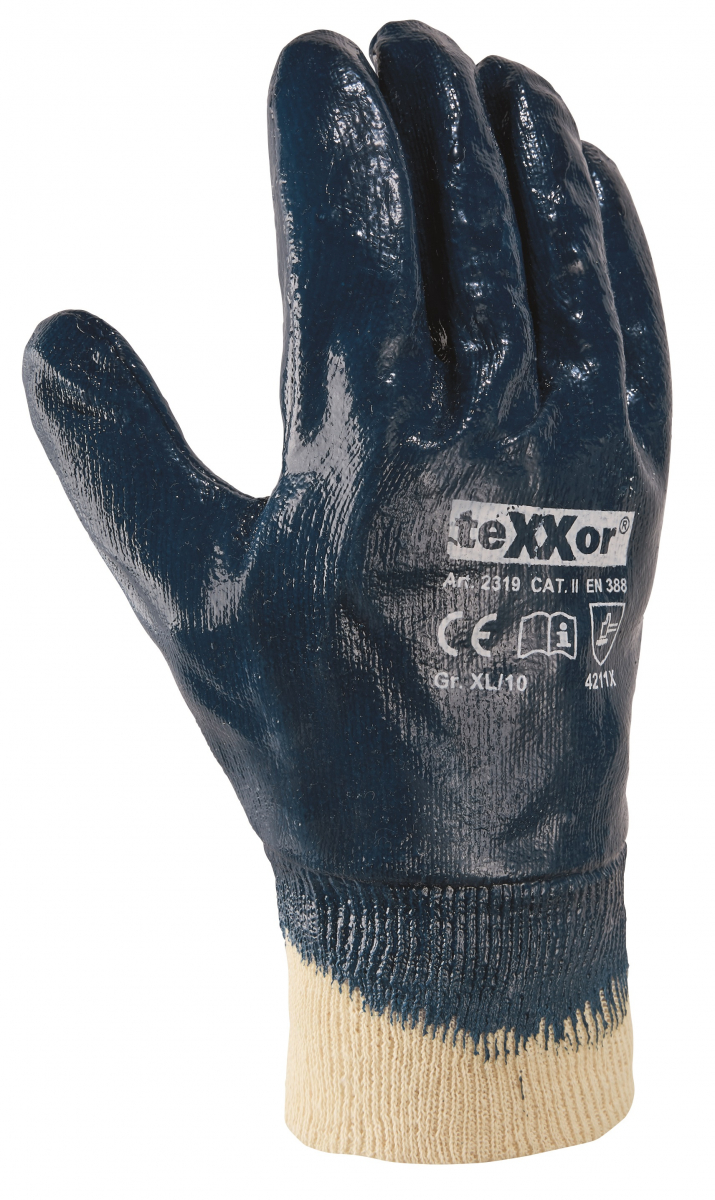 BIG-TEXXOR-Nitril-Handschuhe, beige/blau