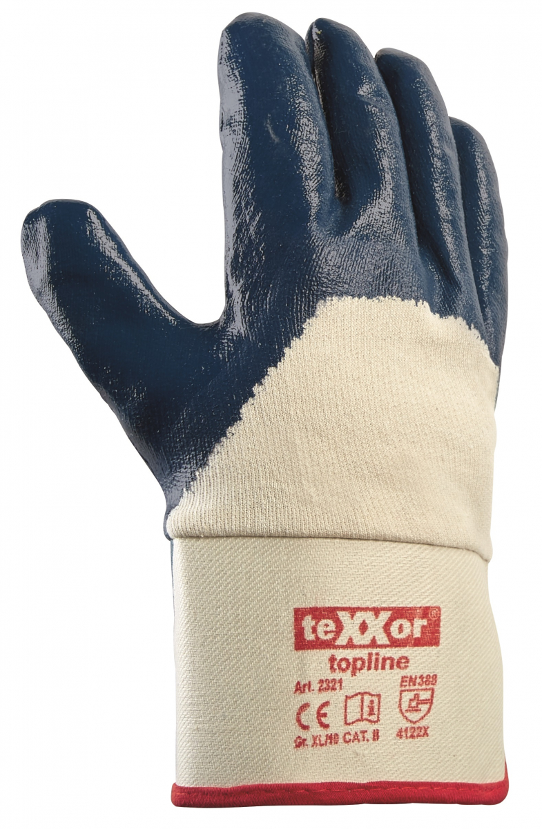 BIG-TEXXOR-Nitril-Handschuhe, beige/blau