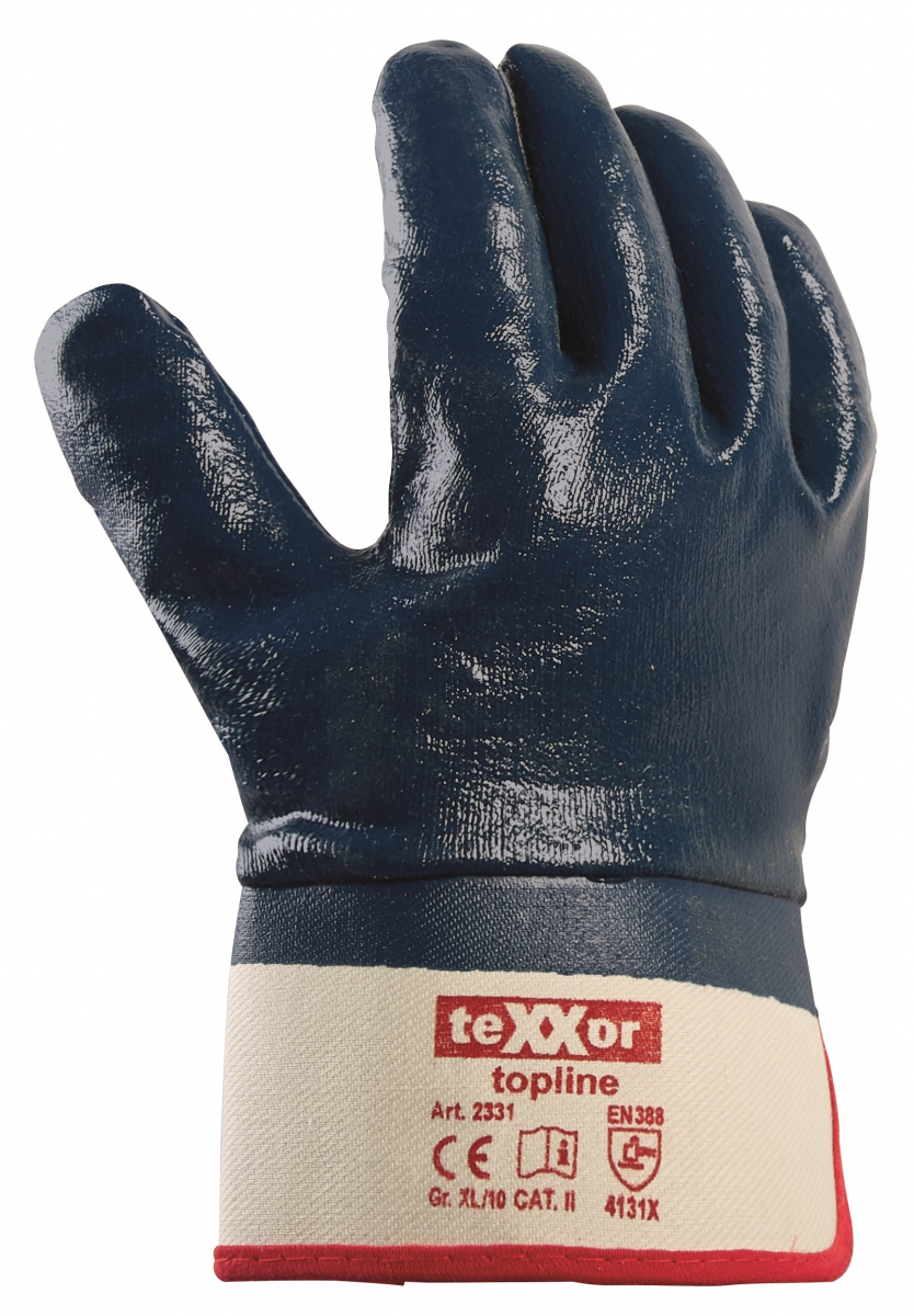 BIG-TEXXOR-Nitril-Handschuhe, beige/blau