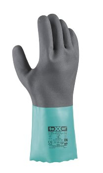 BIG-TEXXOR-CHEMTOUCH Chemikalienschutz-Handschuh, nitril, blaugrün/grau