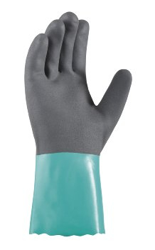 BIG-TEXXOR-CHEMTOUCH Chemikalienschutz-Handschuh, nitril, blaugrün/grau