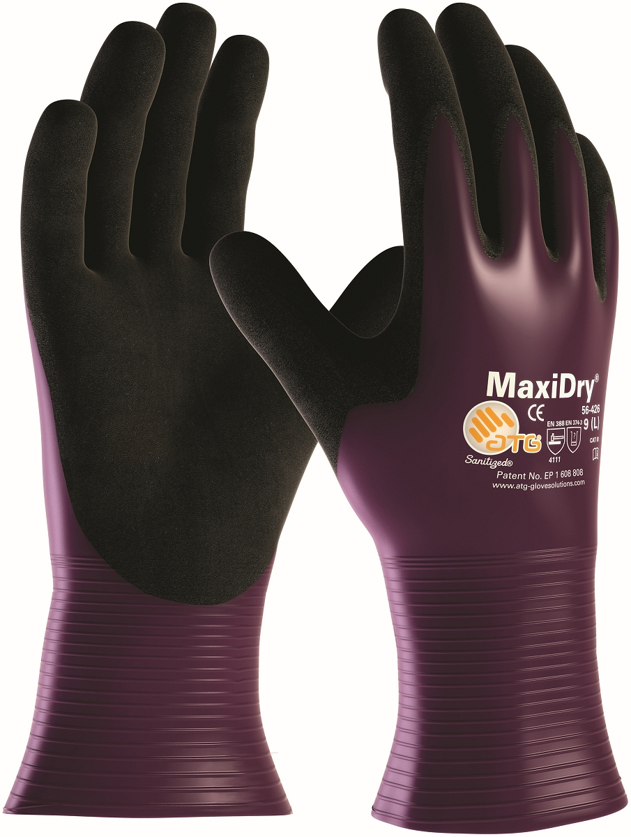 BIG-ATG-Nitril-Handschuhe, MaxiDry, lila/schwarz