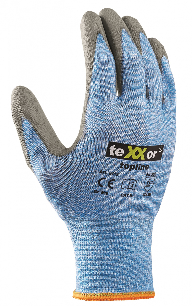 BIG-TEXXOR-Schnittschutz-Strickhandschuhe, hellblau-meliert