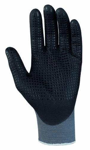 BIG-ATG-Nylon-Strickhandschuhe, MaxiFlex Endurance mit Noppen, grau/schwarz