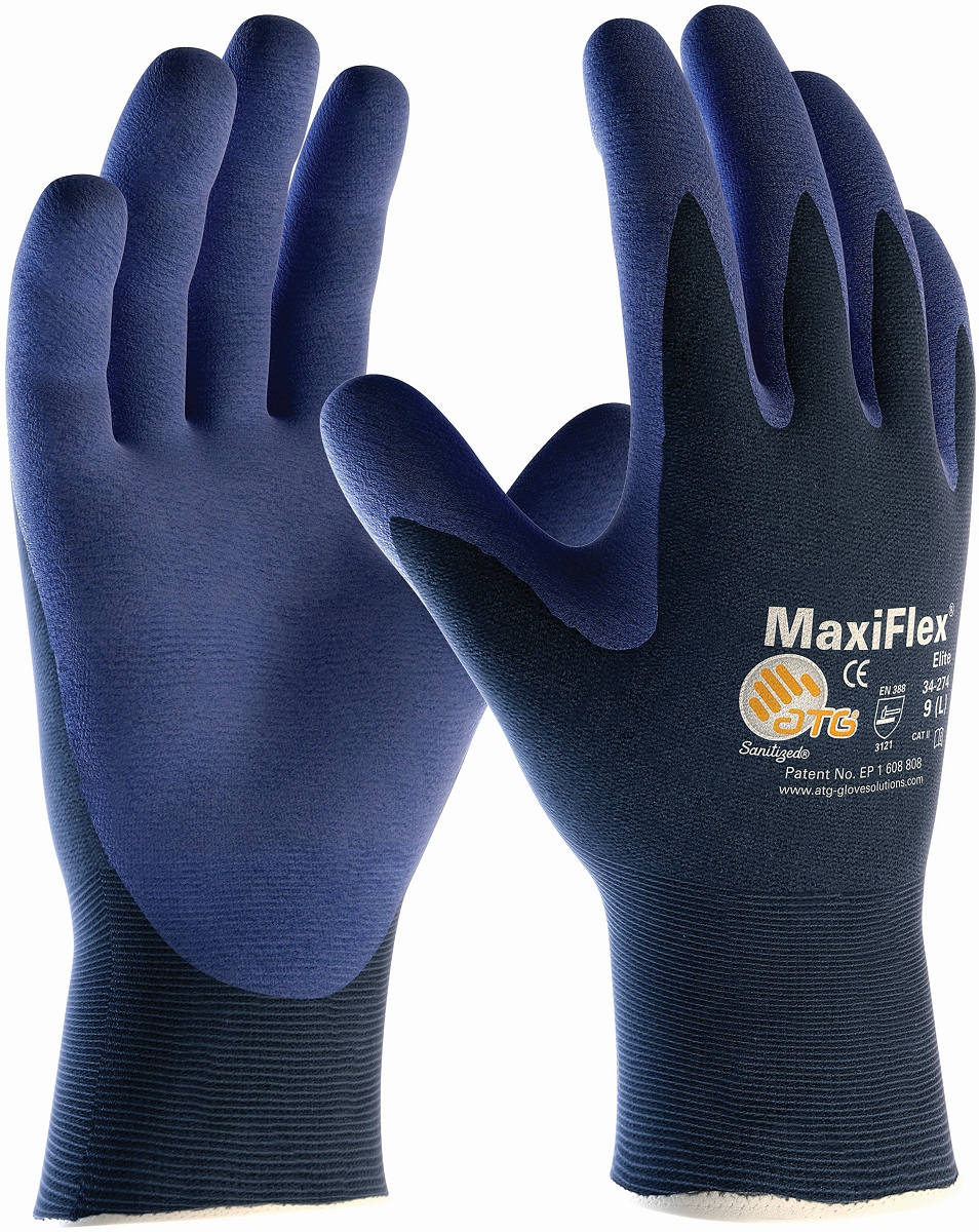 BIG-ATG-Nylon-Strickhandschuhe, MaxiFlex Elite, blau