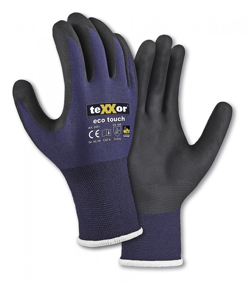 BIG-TEXXOR-Nylon-Strickhandschuhe, eco touch, dunkelblau/schwarz