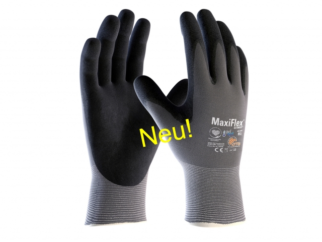 BIG-ATG-Nylon-Strickhandschuhe, MaxiFlex Ultimate AD-APT, grau/schwarz