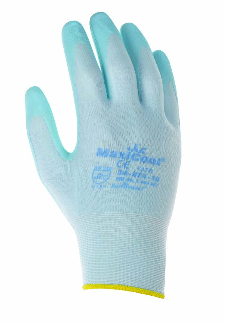 BIG-ATG-Nylon-Strickhandschuhe, MaxiFlex Active, hellblau