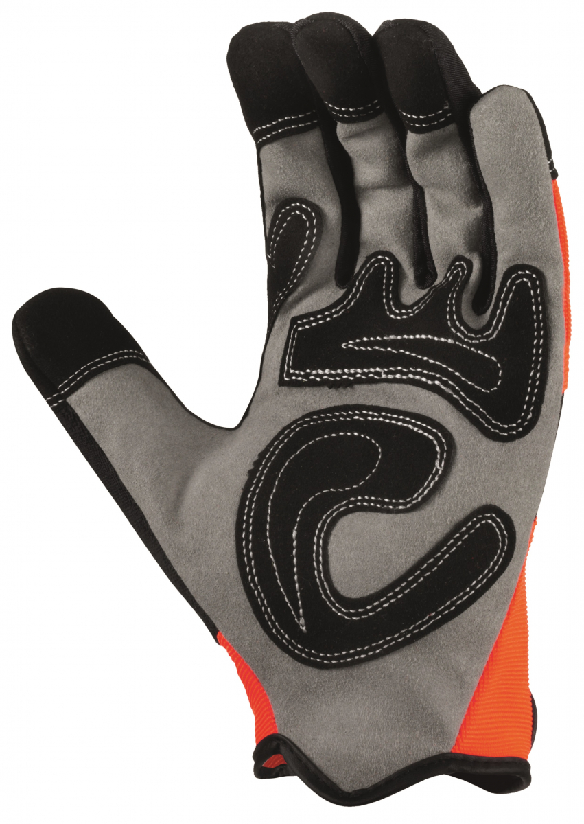 BIG-TEXXOR-Kunstlederhandschuhe, Irvine, orange/grau