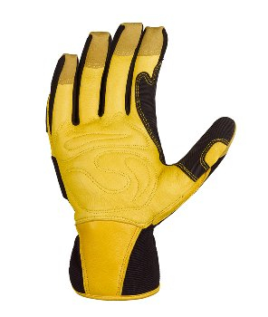 BIG-TEXXOR-Hirschlederhandschuhe, Ocala, gelb/schwarz