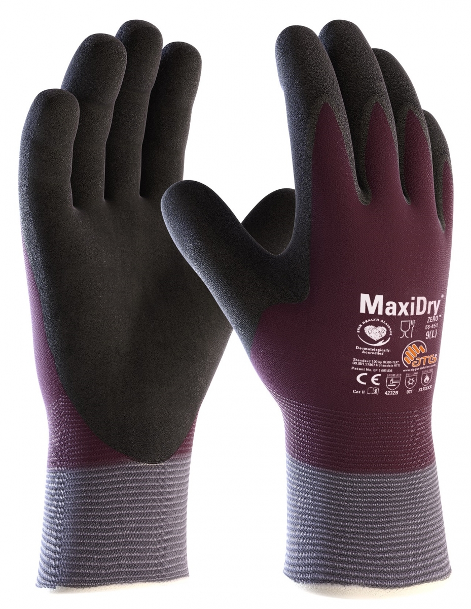 BIG-ATG-Nitril-Handschuhe, MaxiDry-Zero, als SB-Verpackung, violett/schwarz