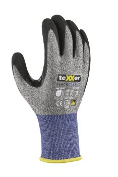 BIG-TEXXOR Schnittschutz-Strickhandschuhe CUT B, grau-meliert/blau/schwarz