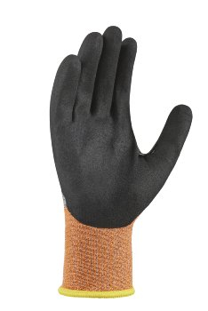 BIG-TEXXOR Schnittschutz-Strickhandschuhe CUT E, grau-meliert/orange/schwarz