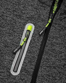 BIG-4-Protect-Wetterschutz Fleecejacke, MAINE, 400 g/m², schwarz/weiß melange