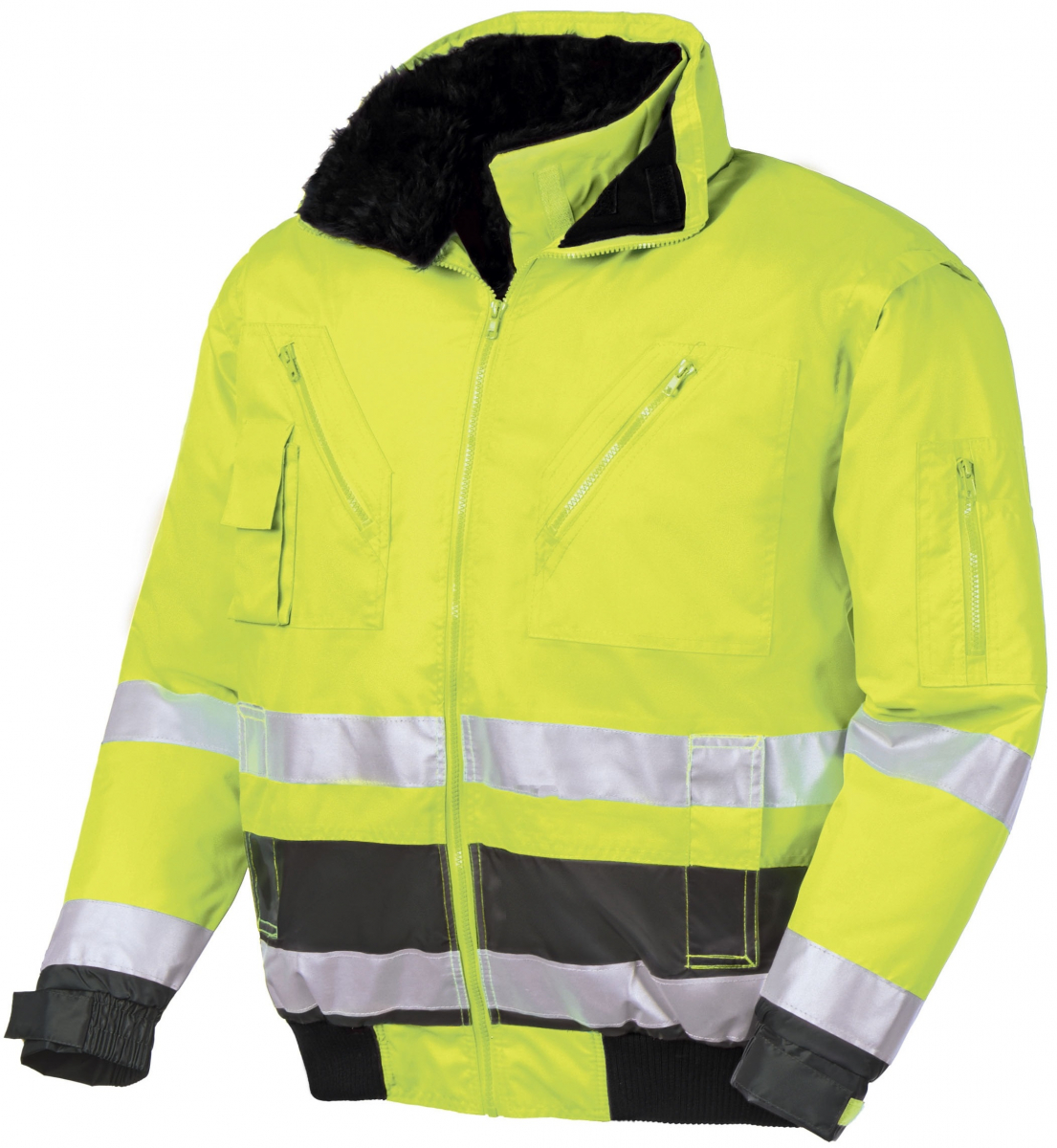 BIG-TEXXOR-Warnschutz-Pilotenjacke, Vancouver, leuchtgelb/grau