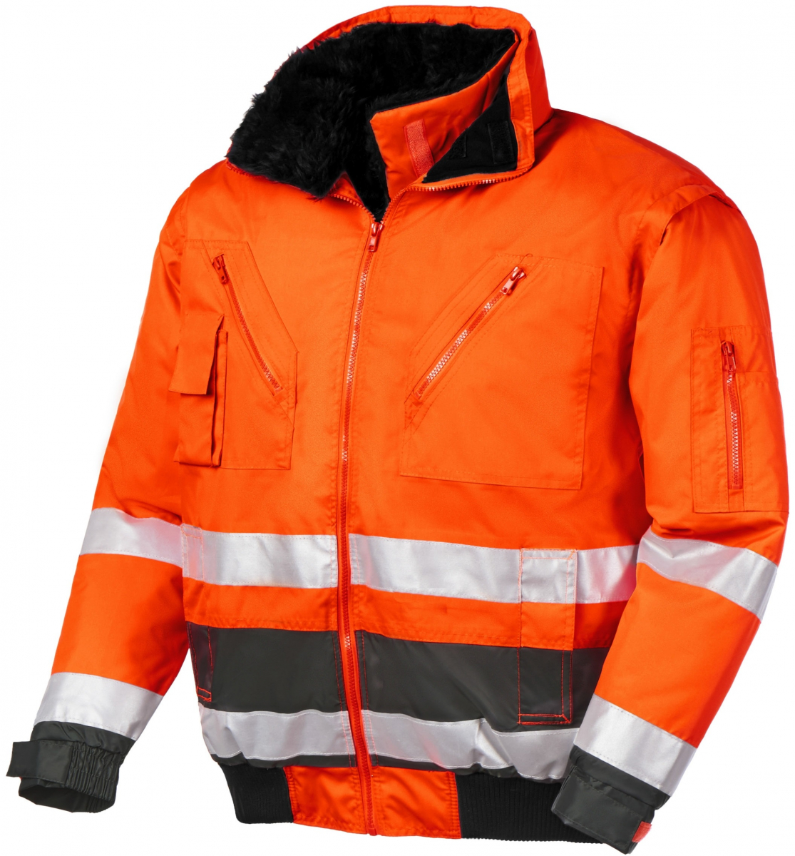 BIG-TEXXOR-Warnschutz-Pilotenjacke, Vancouver, leuchtorange/grau