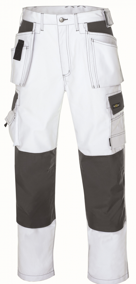 BIG-TEXXOR-Canvas-Bundhose, Arbeitshose, Panama, wei/grau