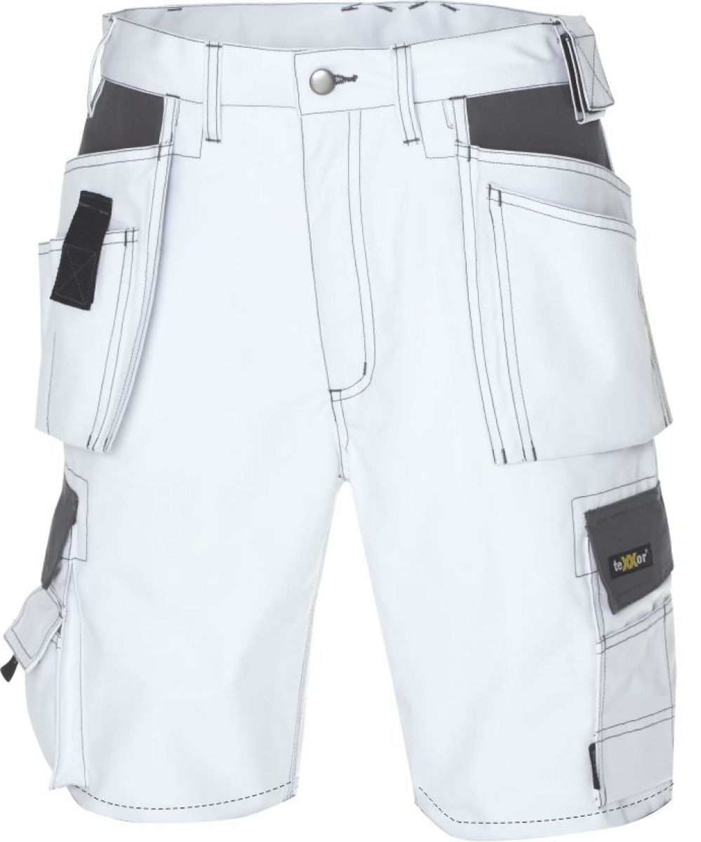BIG-TEXXOR-Canvas-Shorts, Bermuda, 270g/m, wei/grau