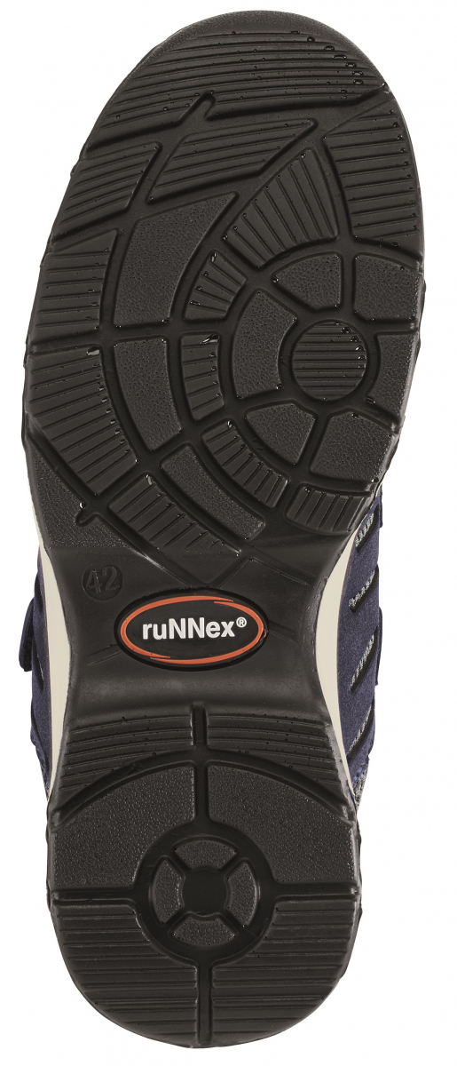 BIG-ruNNex-S1P-Sicherheitssandalen mit Klett, FlexStar, ESD, blau/weiss/grau