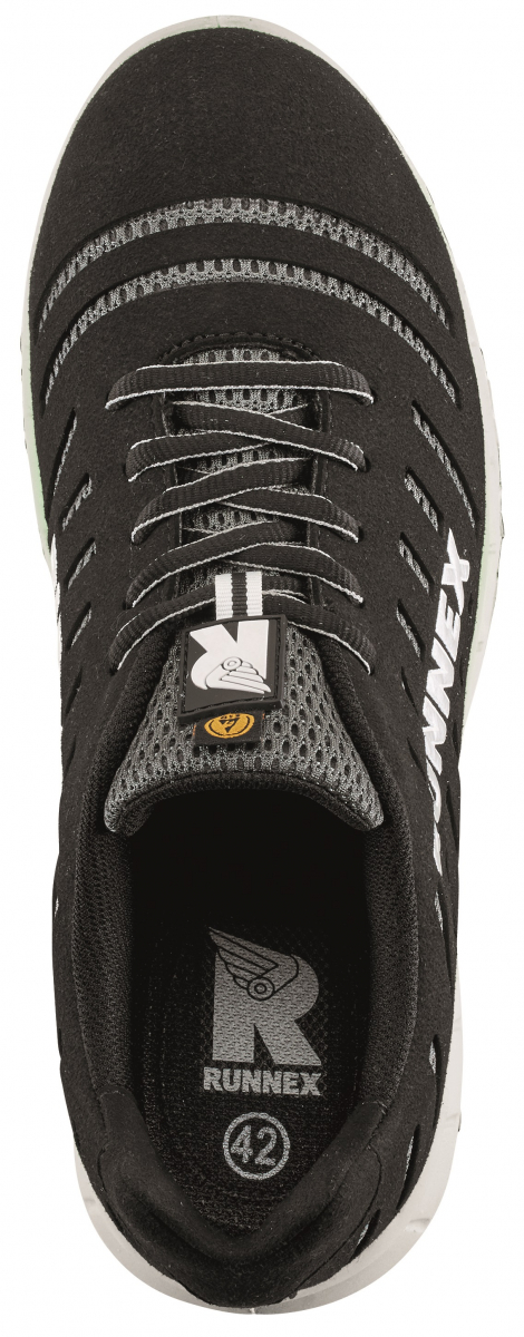 BIG-ruNNex-S1P-Sicherheitsschnürschuhe, FlexStar, ESD, schwarz/weiss