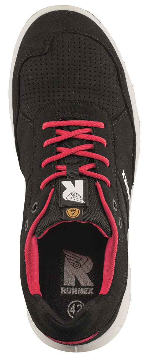 BIG-ruNNex-S1P-Sicherheitsschnürschuhe, FlexStar, ESD, schwarz/weiss/rot