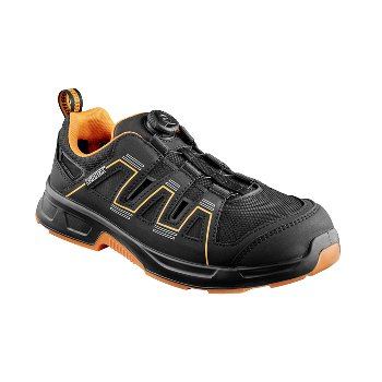 BIG-ruNNex-S1PS-ESD-Sicherheitssandalen atop ActionStar, schwarz/orange