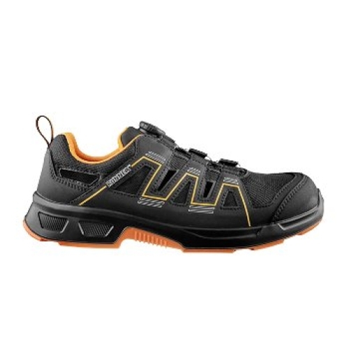 BIG-ruNNex-S1PS-ESD-Sicherheitssandalen atop ActionStar, schwarz/orange