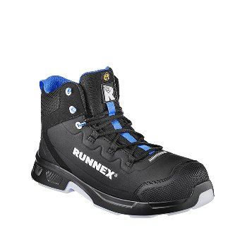 RUNNEX® S3S-ESD-Sicherheitsschnürstiefel ActionStar, schwarz/blau