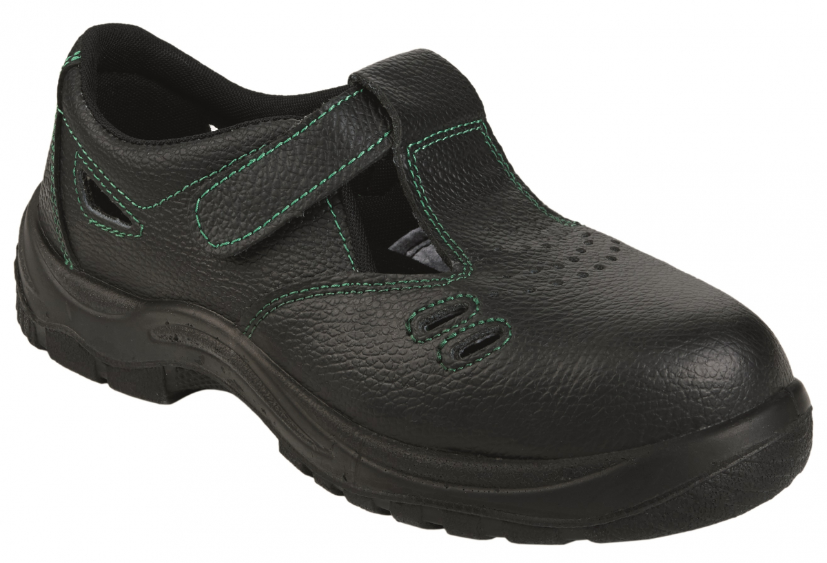 BIG-TEXXOR-S1-Sicherheitsklettsandalen, GAP, schwarz/grün