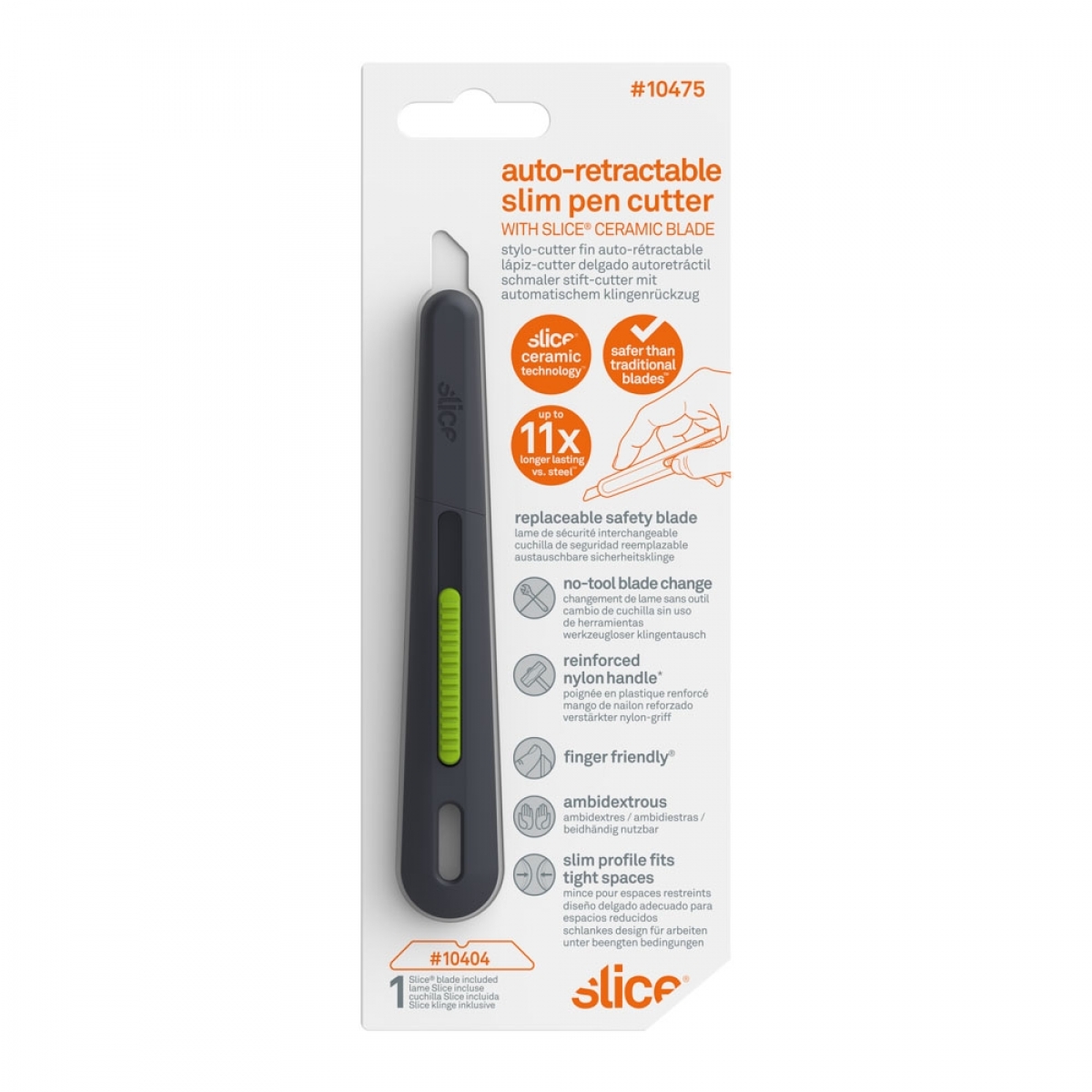 BIG- SLICE-Schmaler Stift- Cutter automatischer Klingenrckzug, Farbe: schwarz