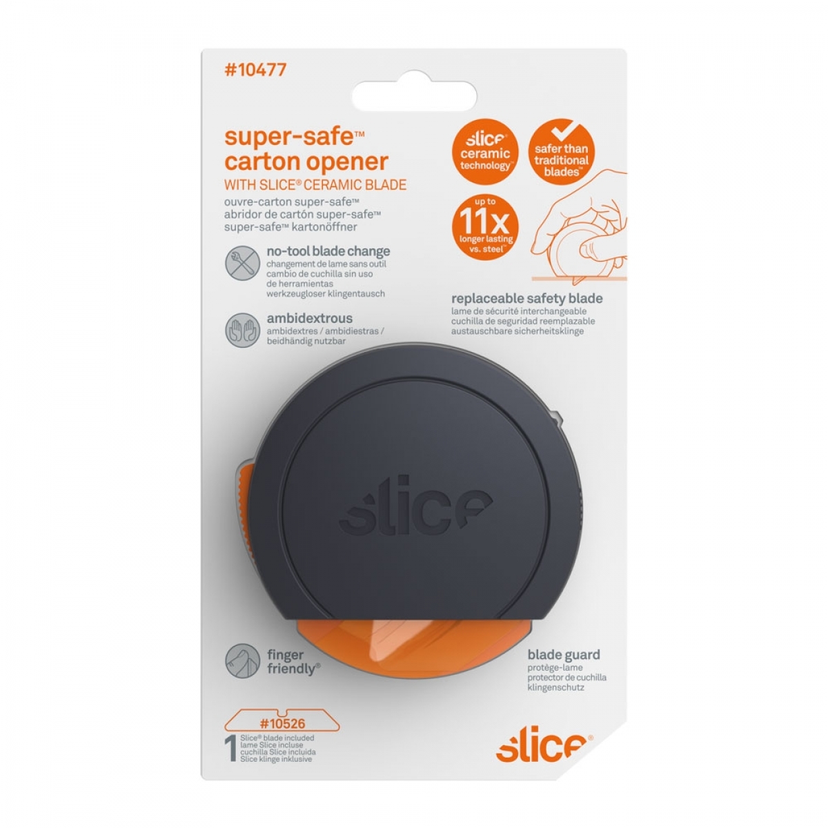 BIG- SLICE-Super- Safe Kartonffner, Farbe: schwarz/orange