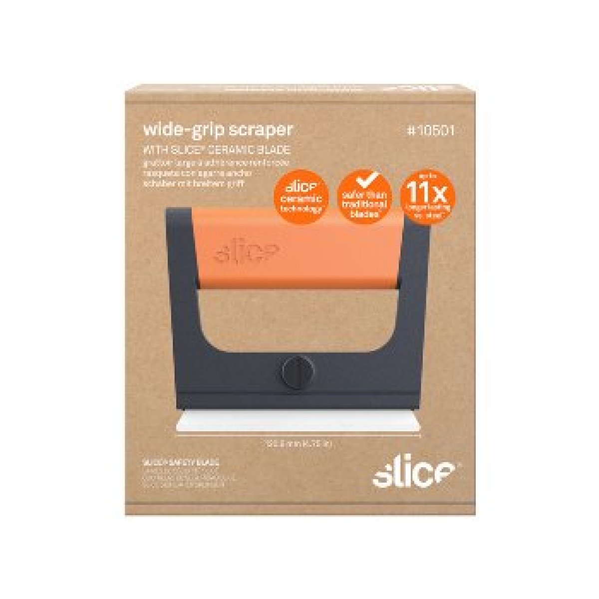 BIG- SLICE- Schaber mit breitem Griff, Farbe: schwarz/orange