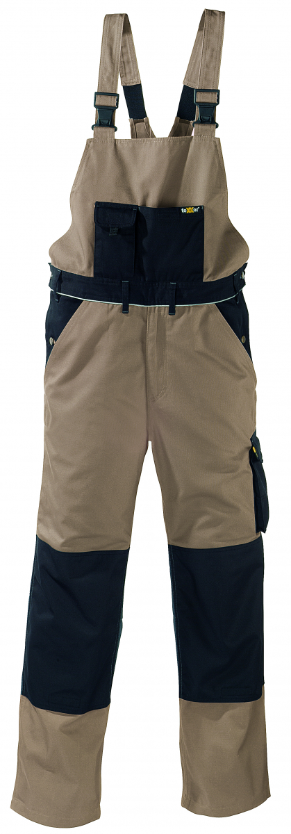 BIG-TEXXOR-Canvas-Latzhose, Amazonas, 320g/m², khaki/schwarz