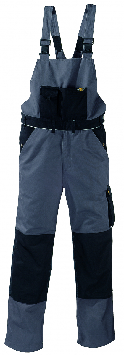 BIG-TEXXOR-Canvas-Latzhose, Amazonas, 320g/m², grau/schwarz