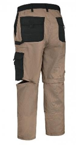 BIG-TEXXOR-Canvas-2-in-1-Bundhose, Arbeitshose, Tobago, 320g/m², khaki/schwarz